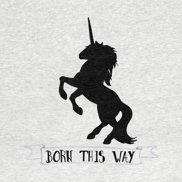 Born this way black unicorn art by BalumbaArt